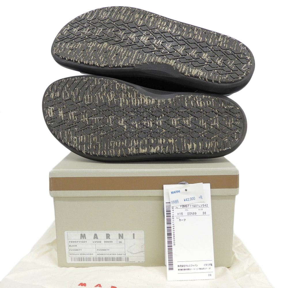 MARNI マルニ レザー シューズ レディース 黒 ブラック 36 FBMST11G01 LV542 00N99 シューズ 36