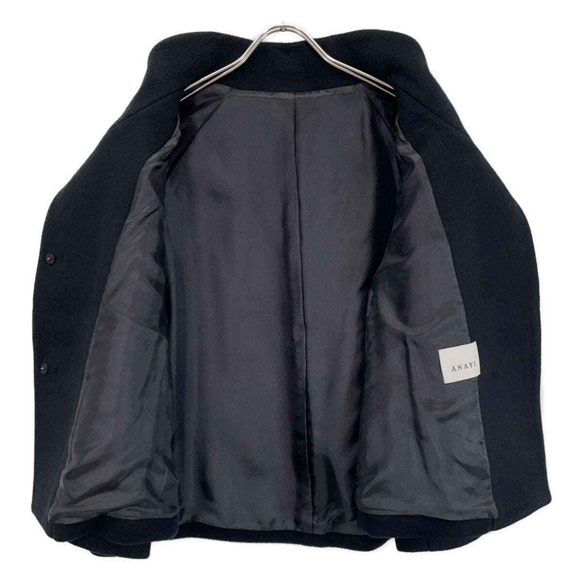 23 Black 10232717110 Wool Beaver Short Coat Coat 38 Women's