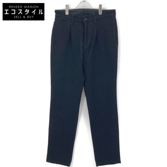 8080050014 Black 100% Wool Pants Bottoms 32 Men's