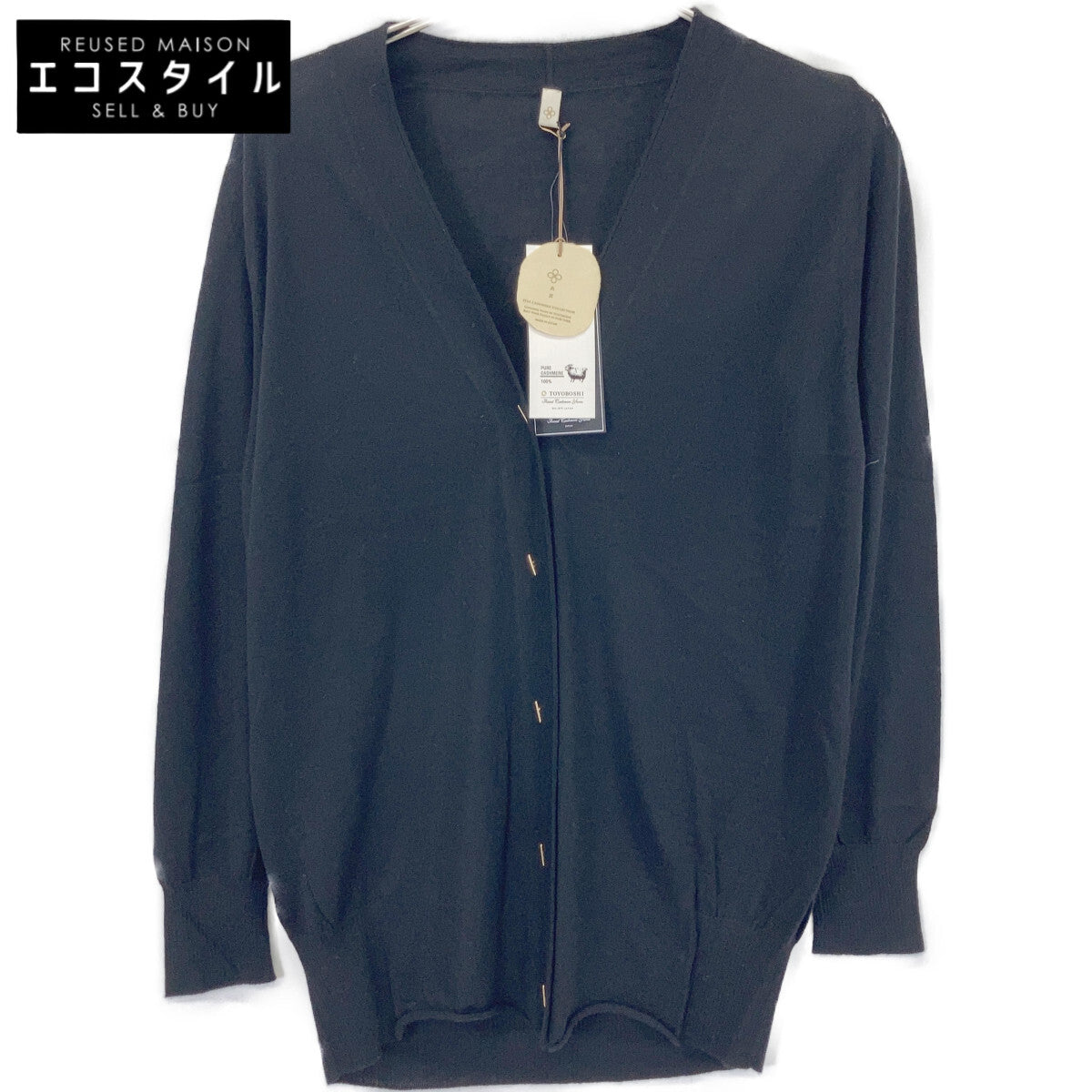 TOYOBOSHI Toyobo Itokoromo NAEBA Black 14ITAC6006 ALASHAN Cashmere Cardigan Top