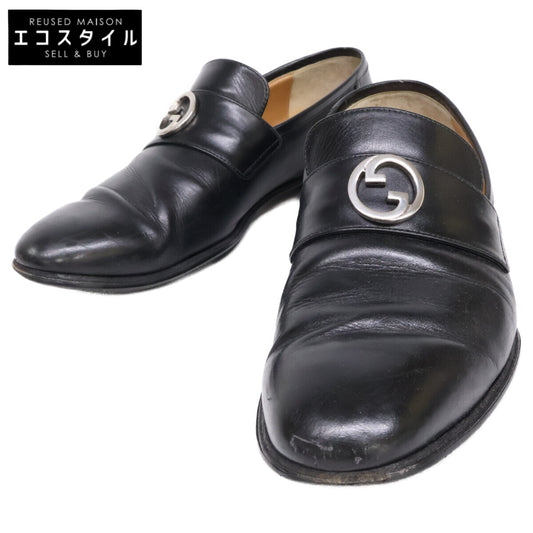 GUCCI 730134 Interlocking G Leather Loafer Shoes