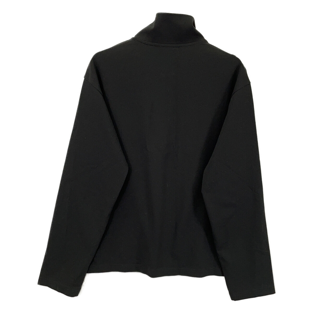 EMPORIOARMANI エンポリオアルマーニ EM004747 ブラック モックネックセーター ジャージー パーシャルジップ トップス