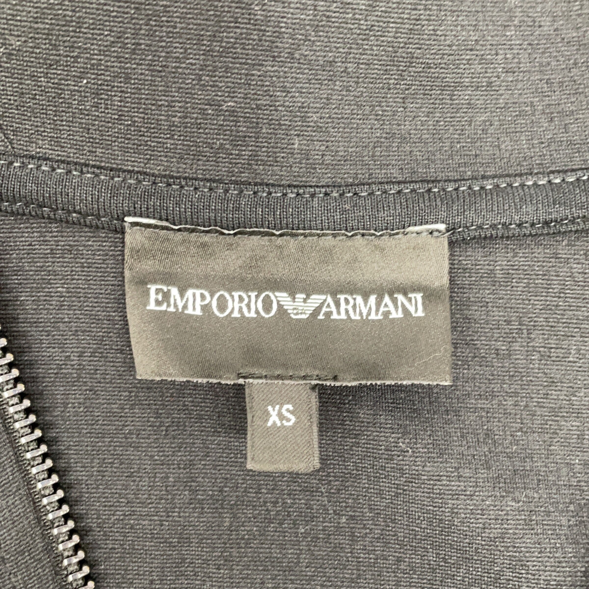 EMPORIOARMANI エンポリオアルマーニ EM004747 ブラック モックネックセーター ジャージー パーシャルジップ トップス