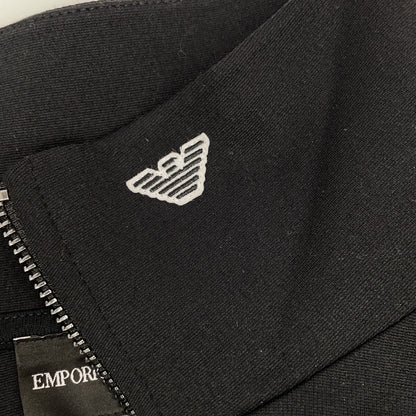 EMPORIOARMANI エンポリオアルマーニ EM004747 ブラック モックネックセーター ジャージー パーシャルジップ トップス