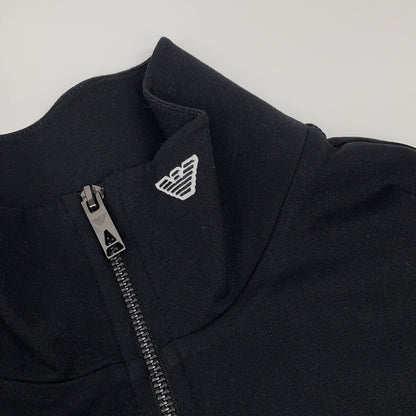 EMPORIOARMANI エンポリオアルマーニ EM004747 ブラック モックネックセーター ジャージー パーシャルジップ トップス