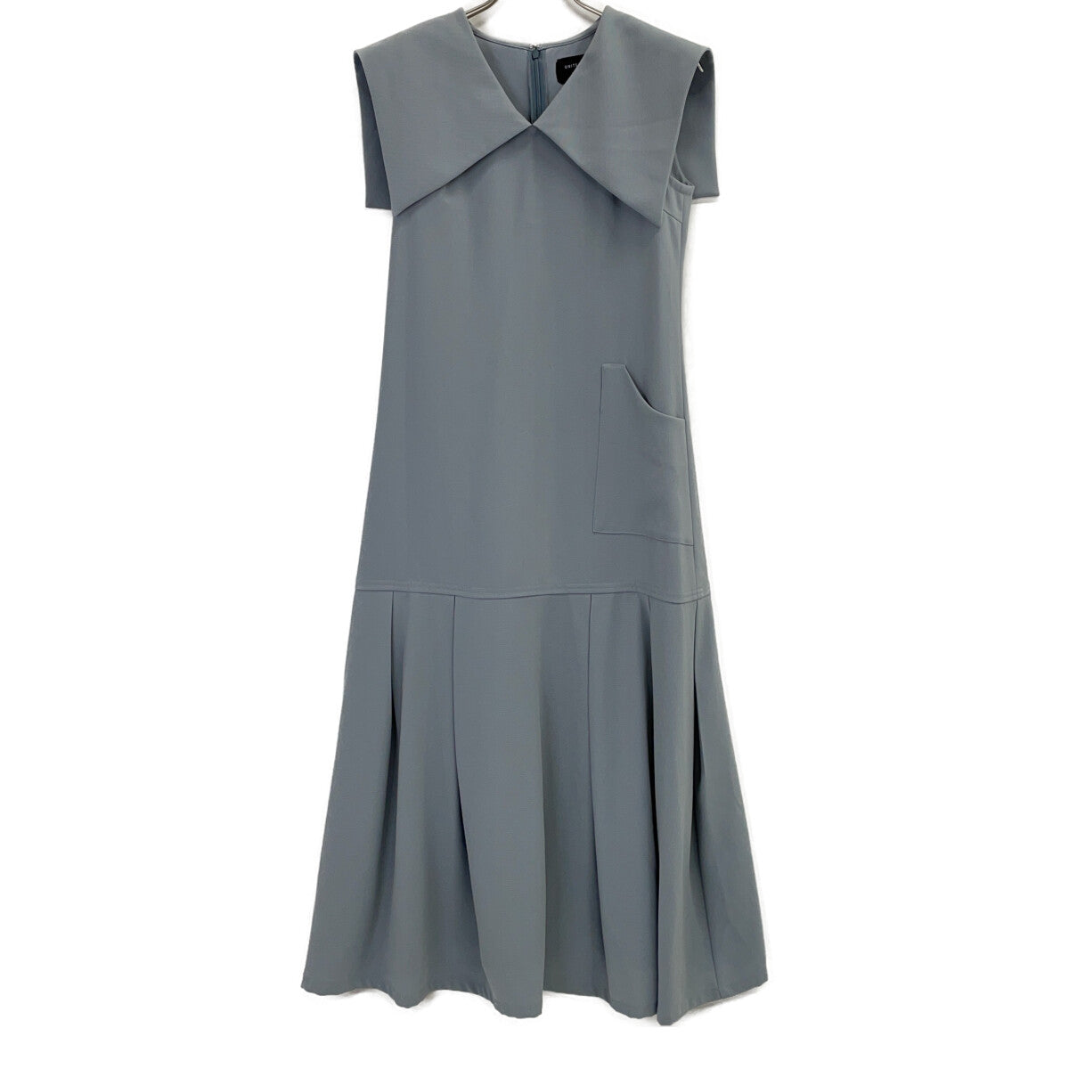 UNITED TOKYO Light Blue Big Collar Flare One-Piece Dress F