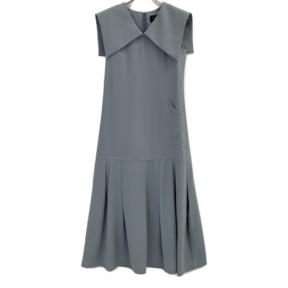 UNITED TOKYO Light Blue Big Collar Flare One-Piece Dress F