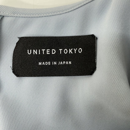 UNITED TOKYO Light Blue Big Collar Flare One-Piece Dress F