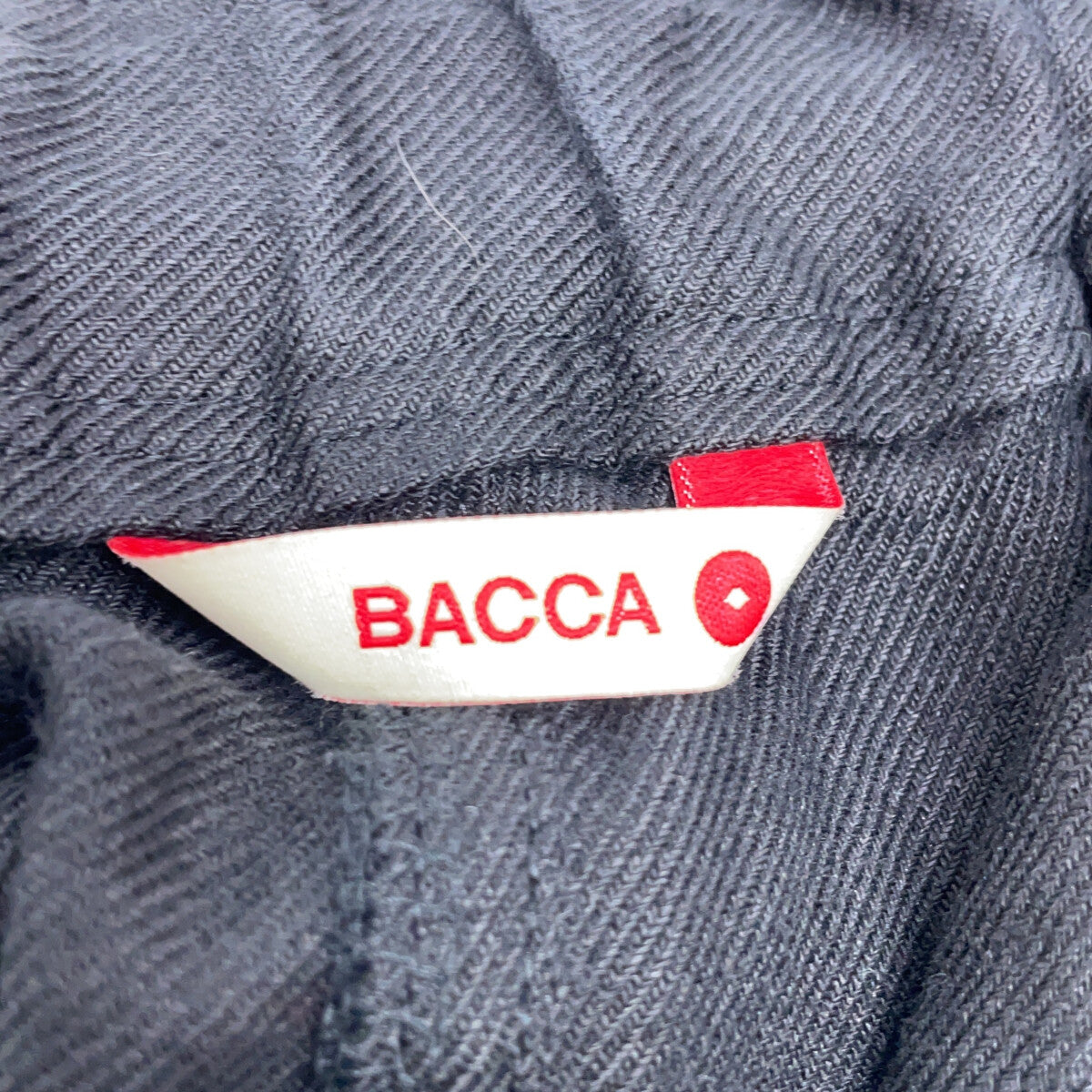 BACCA バッカ ブラック リネンツイル タックワイドパンツ ボトムス