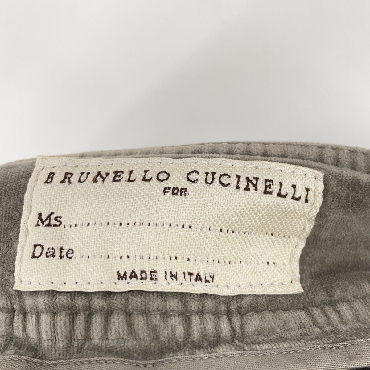 BRUNELLO CUCINELLI MA096P5273 Gray Velour-Touch Pants Bottoms