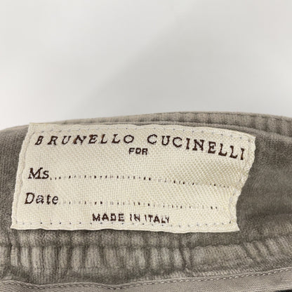 BRUNELLO CUCINELLI MA096P5273 Gray Velour-Touch Pants Bottoms