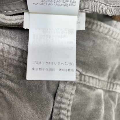 BRUNELLO CUCINELLI MA096P5273 Gray Velour-Touch Pants Bottoms