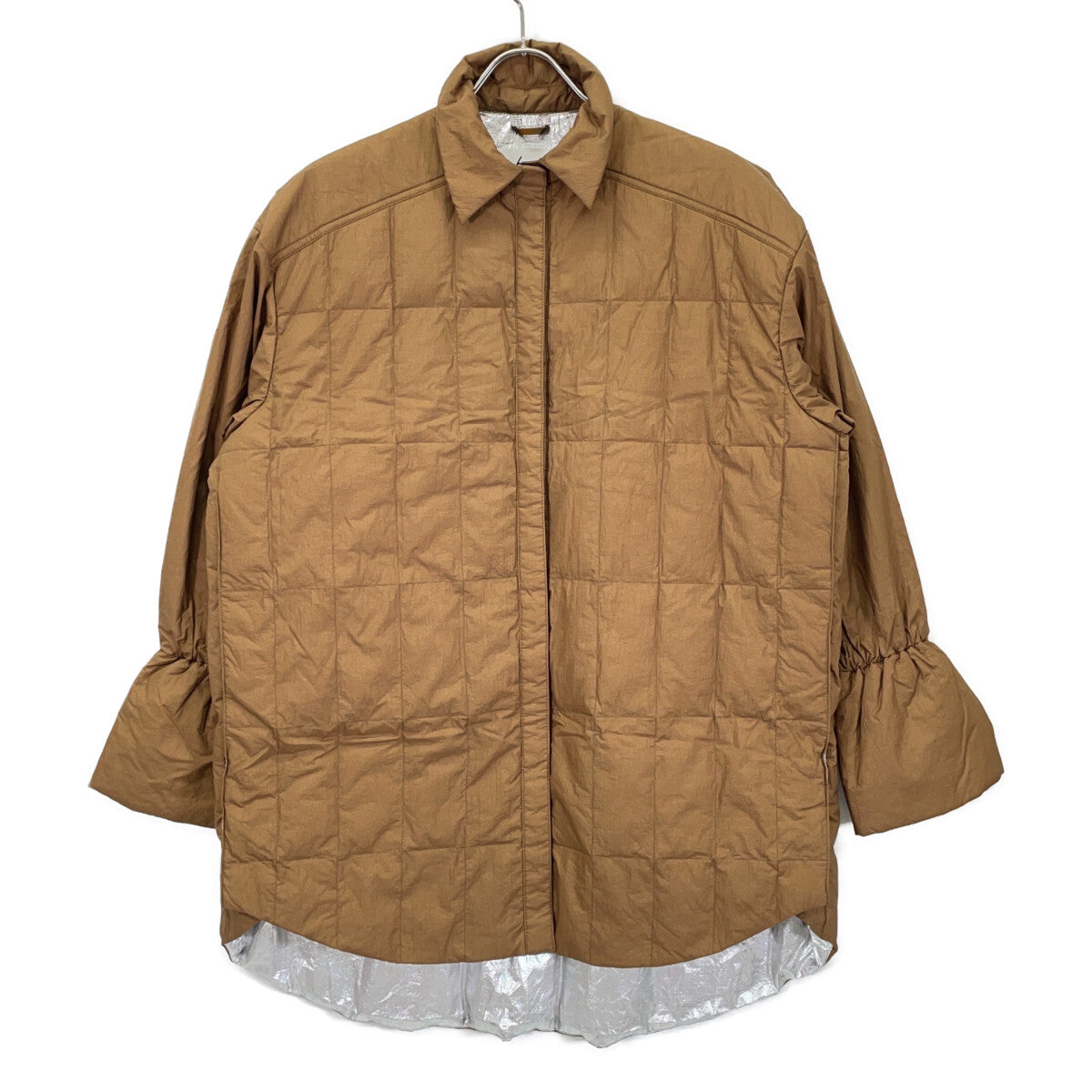 6x1 COPENHAGEN S06-06-015 Beige Aluminum Processed 2-Way Down Shirt Jacket