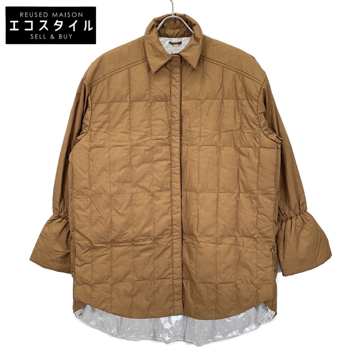 6x1 COPENHAGEN S06-06-015 Beige Aluminum Processed 2-Way Down Shirt Jacket