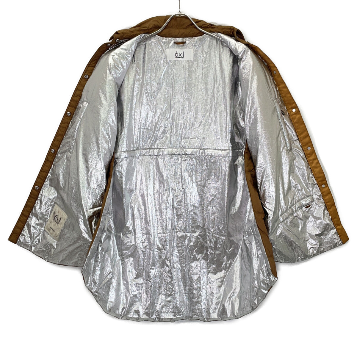 6x1 COPENHAGEN S06-06-015 Beige Aluminum Processed 2-Way Down Shirt Jacket