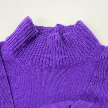 22AW Purple 032243320100 Wool Knit Flare Dress 36 Women's