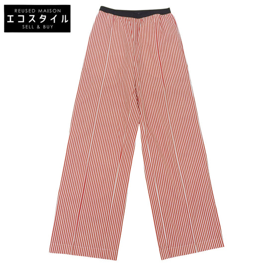 Plan C Beautiful Cotton Stripe Wide Leg Pants Bottoms Ladies White x Red 36 PNCAB03L00TC039 Bottoms 36