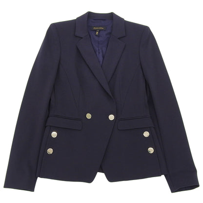 ESCADA エスカーダ 美品 サイドボタン テーラードジャケット レディース ブラック 36 5026970 ジャケット
