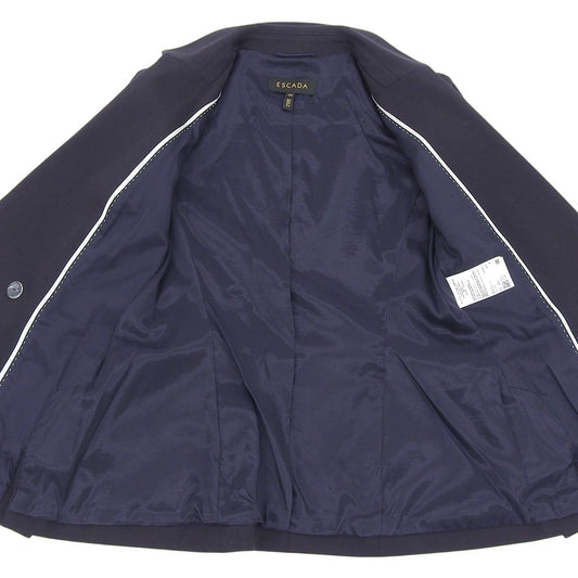 ESCADA エスカーダ 美品 サイドボタン テーラードジャケット レディース ブラック 36 5026970 ジャケット 36