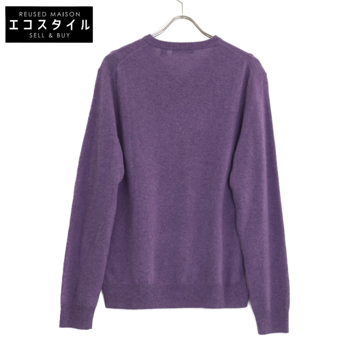 SAKS FIFTH AVENUE サックス フィフス アベニュー ﾊﾟｰﾌﾟﾙ ｶｼﾐﾔ100 Vﾈｯｸ ﾆｯﾄｾｰﾀｰ トップス M