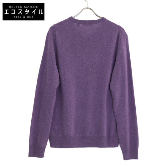 SAKS FIFTH AVENUE サックス フィフス アベニュー ﾊﾟｰﾌﾟﾙ ｶｼﾐﾔ100 Vﾈｯｸ ﾆｯﾄｾｰﾀｰ トップス M