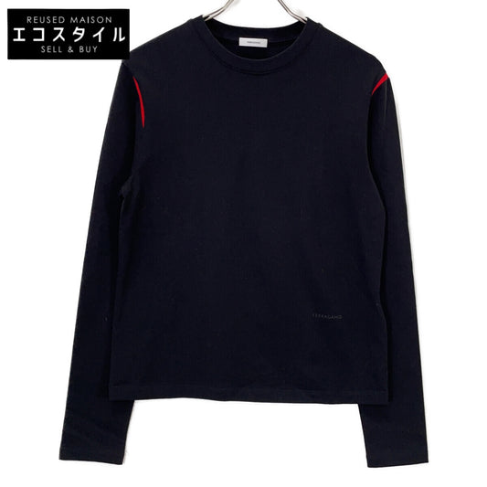 Salvatore Ferragamo サルヴァトーレフェラガモ ブラック 3886090 コットン フロントロゴ ロングスリーブシャツ トップス