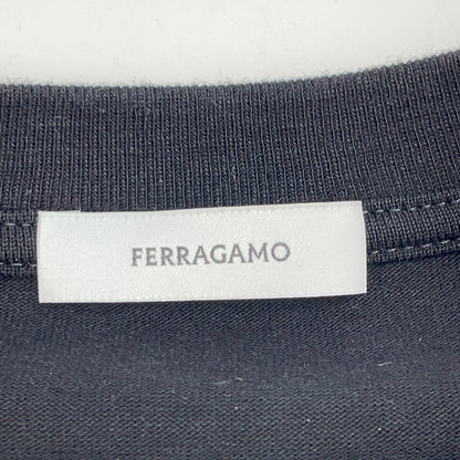 Salvatore Ferragamo 萨尔瓦托·菲拉格慕 黑色 3886090 棉质 正面Logo 长袖衬衫 上衣