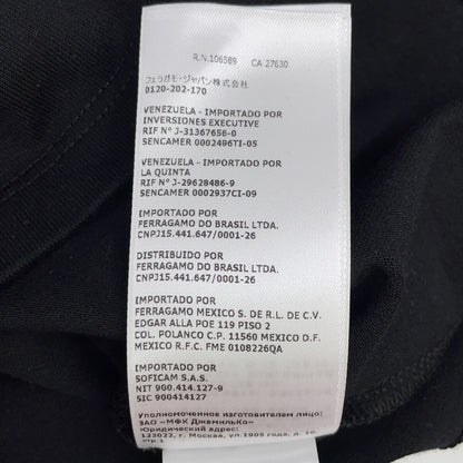 Salvatore Ferragamo サルヴァトーレフェラガモ ブラック 3886090 コットン フロントロゴ ロングスリーブシャツ トップス