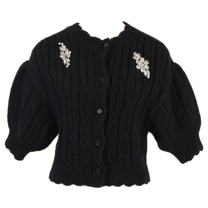 SIMONE ROCHA Simone Rocha [Excellent condition] 37-02-45-02040 Embellished Knit Cardigan Top