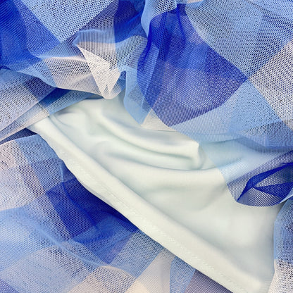 0202550231B Blue Tulle Tiered Skirt Skirt 38 Women's