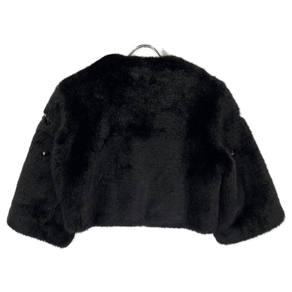 PINKO ピンコ ブラック ビジュー ショート丈 フェイクファー コート ジャケット