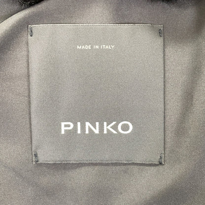 PINKO ピンコ ブラック ビジュー ショート丈 フェイクファー コート ジャケット