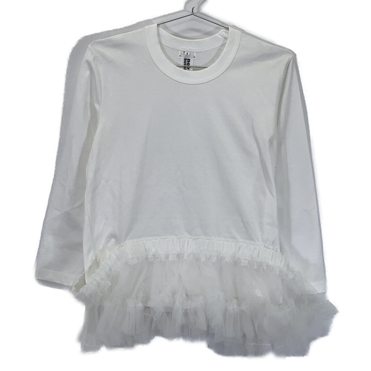 COMME des GARCONS Noir Kei Ninomiya 3O-T001 White Tulle Long Shirt Top