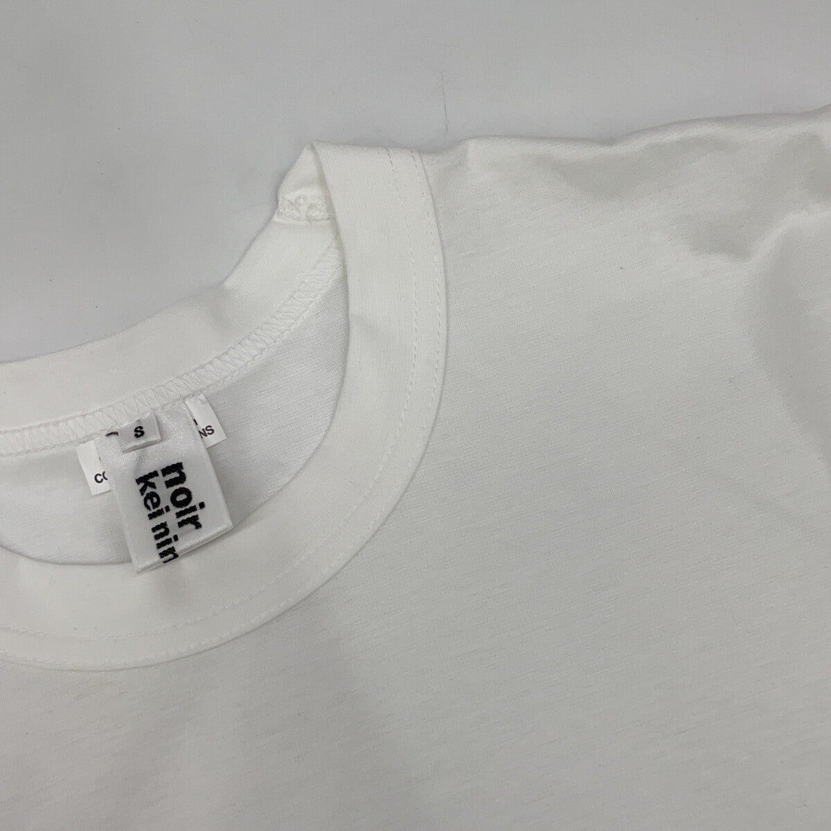COMME des GARCONS Noir Kei Ninomiya 3O-T001 White Tulle Long Shirt Top