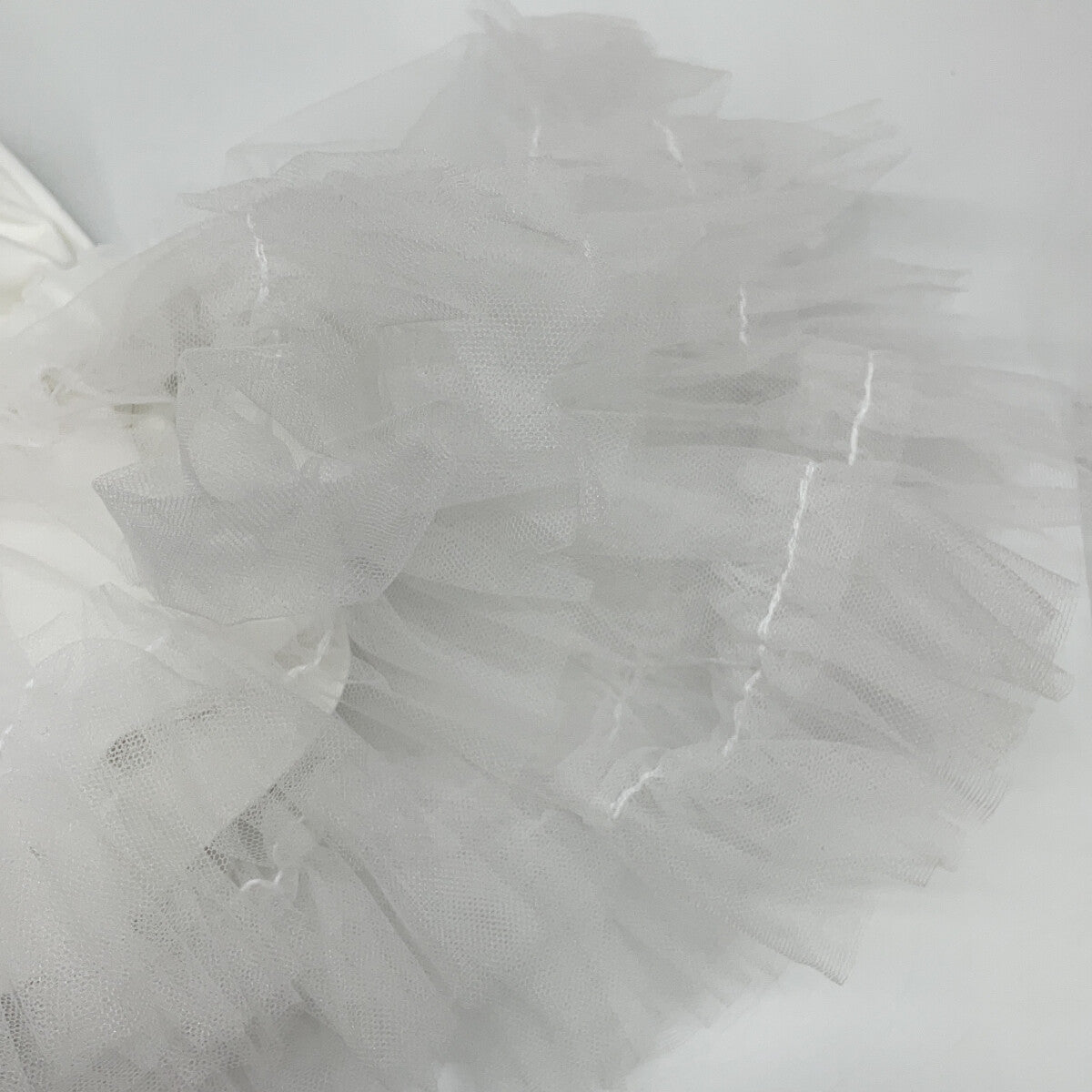 COMME des GARCONS Noir Kei Ninomiya 3O-T001 White Tulle Long Shirt Top