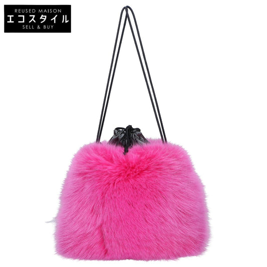 LUDLOW ラドロー 【美品】フォックスファー ドローストリング 巾着型 バッグ ハンドバッグ