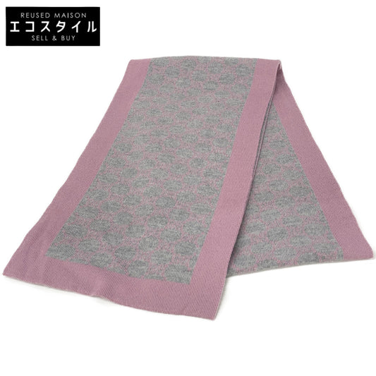 GUCCI グッチ 421068 Gray×Pink Wool GG Scarf Scarf