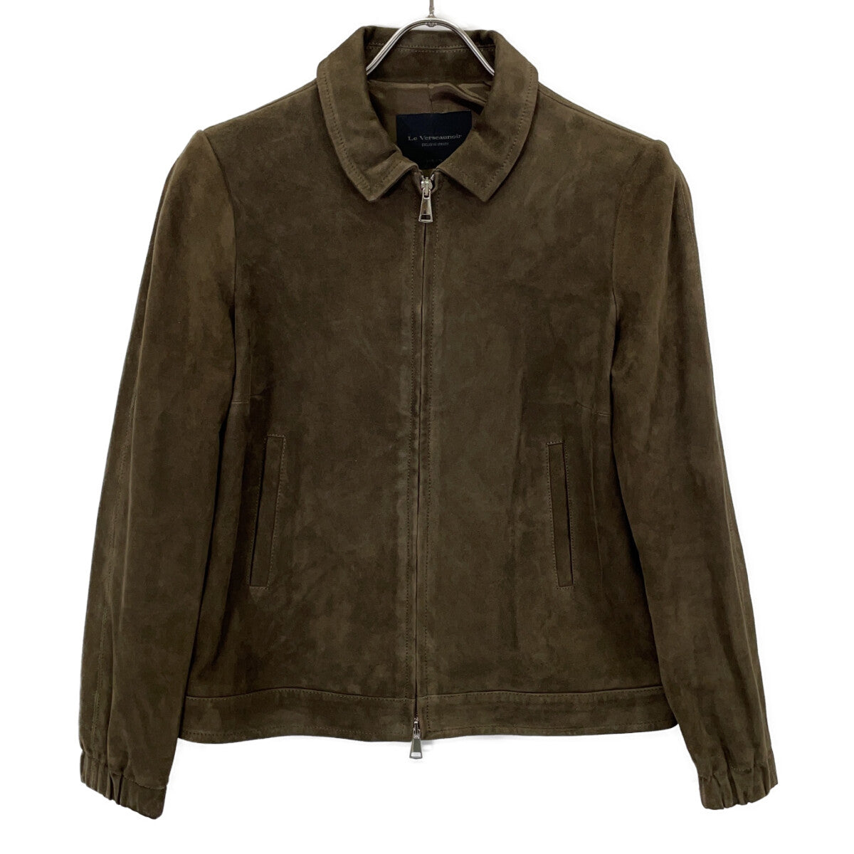 Khaki Brown Suede Jacket Blouson 38 Women's