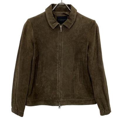 Khaki Brown Suede Jacket Blouson 38 Women's