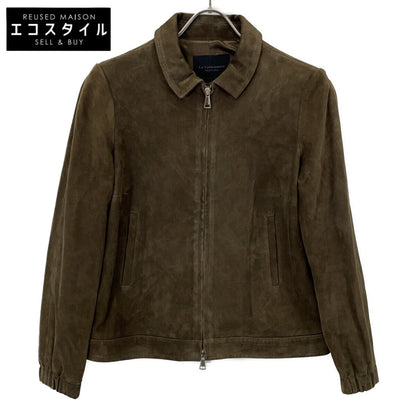 Khaki Brown Suede Jacket Blouson 38 Women's