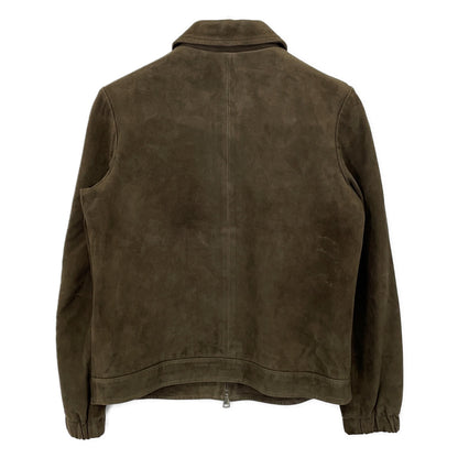 Khaki Brown Suede Jacket Blouson 38 Women's