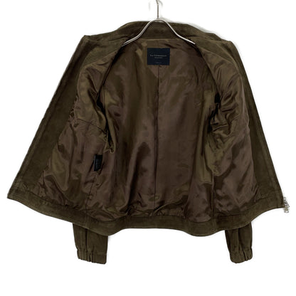 Khaki Brown Suede Jacket Blouson 38 Women's