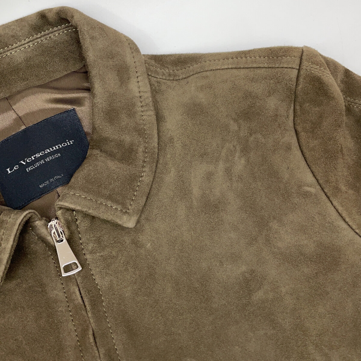 Khaki Brown Suede Jacket Blouson 38 Women's