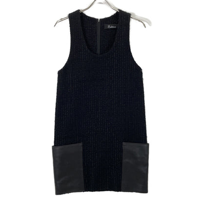34-06-34-06002 BLACK TWEED GILET DRESS Dresses 36 Women's