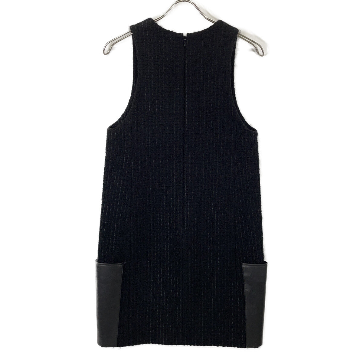 34-06-34-06002 BLACK TWEED GILET DRESS Dresses 36 Women's