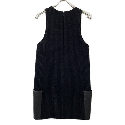 34-06-34-06002 BLACK TWEED GILET DRESS Dresses 36 Women's