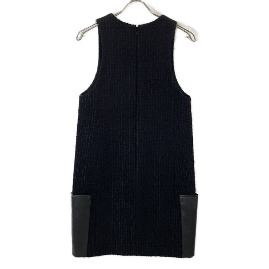 34-06-34-06002 BLACK TWEED GILET DRESS Dresses 36 Women's