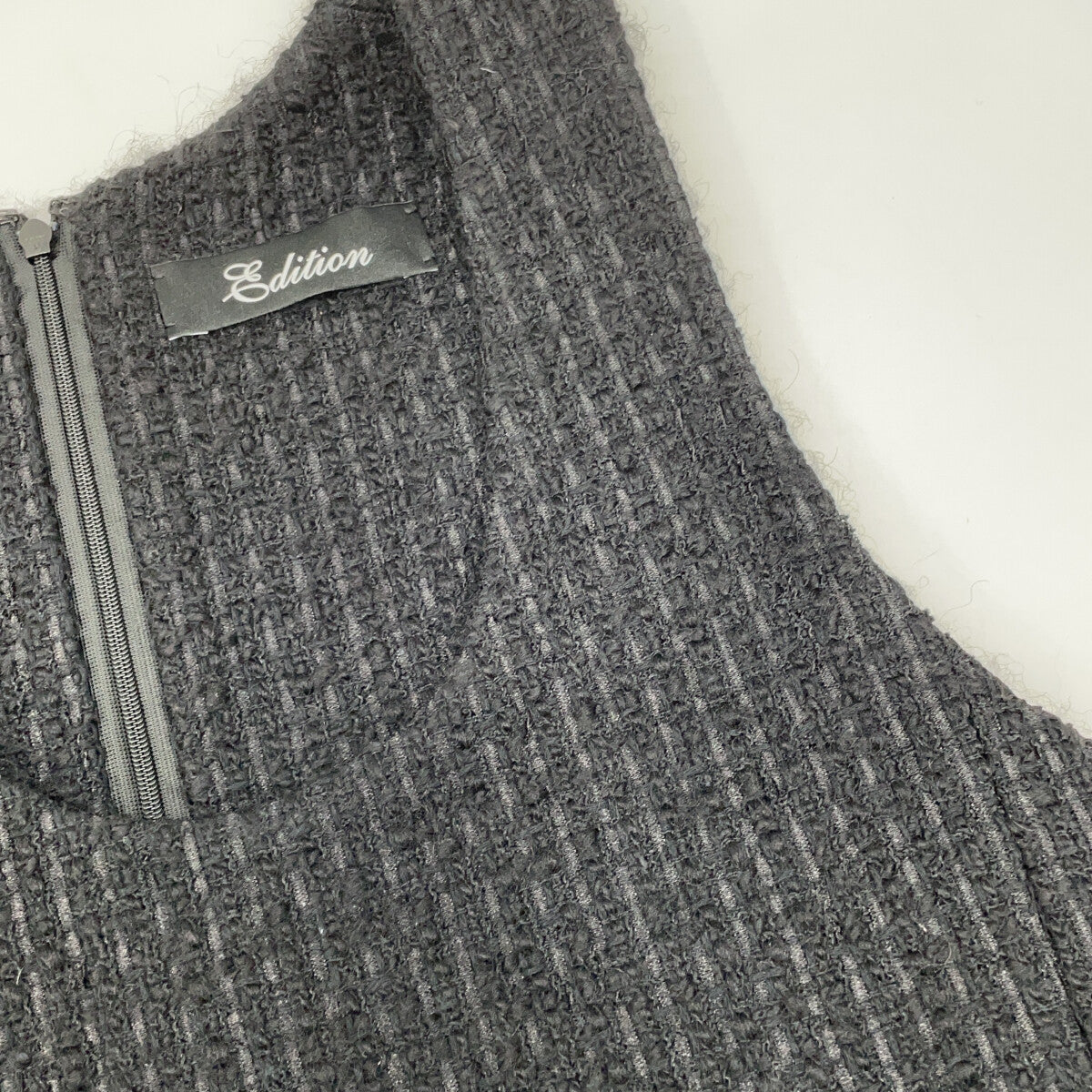 34-06-34-06002 BLACK TWEED GILET DRESS Dresses 36 Women's