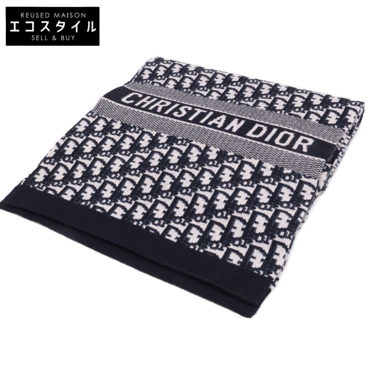 Christian Dior クリスチャンディオール 国内正規 15DOB201I099 カシミヤ混 オブリーク柄 マフラー マフラー