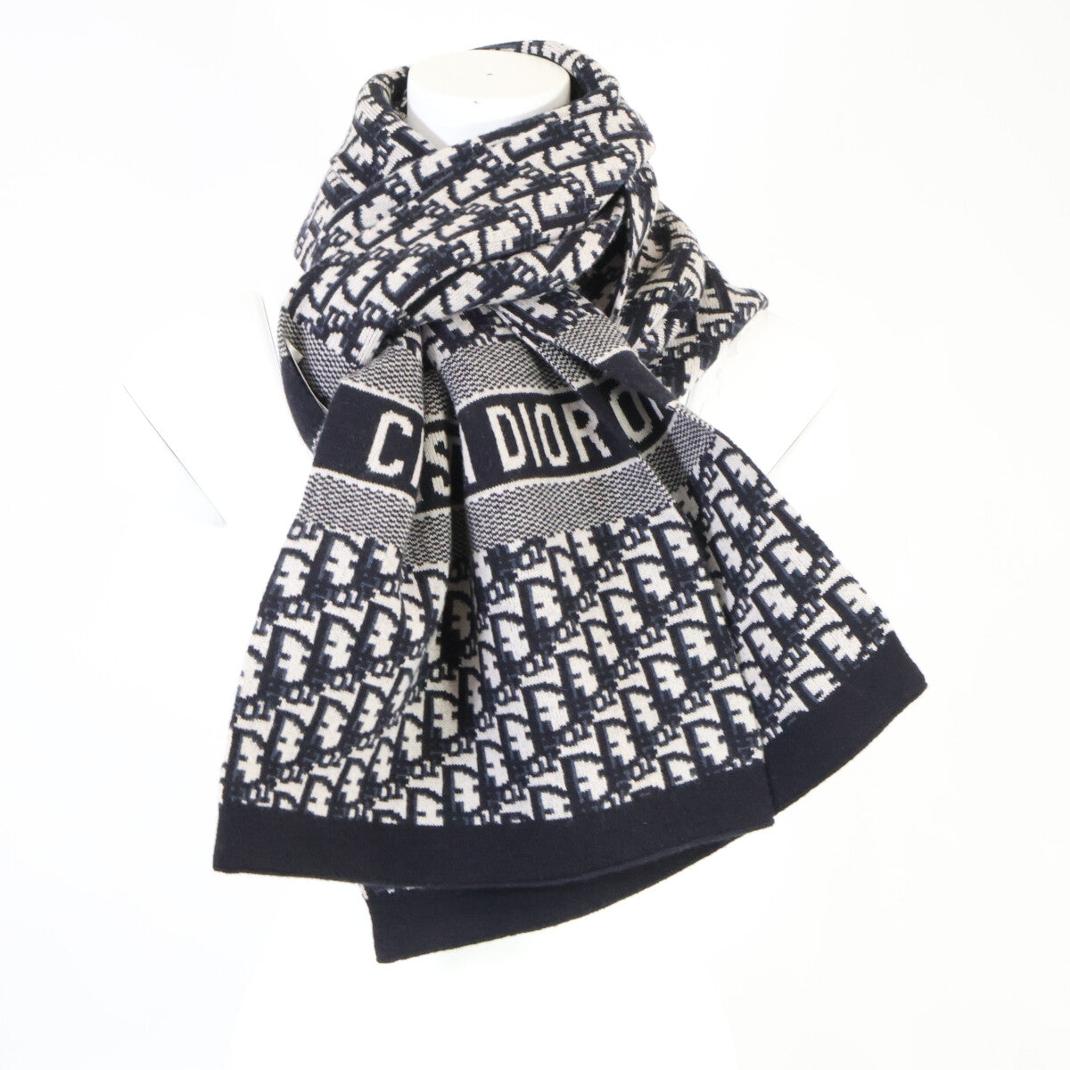 Christian Dior クリスチャンディオール 国内正規 15DOB201I099 カシミヤ混 オブリーク柄 マフラー マフラー